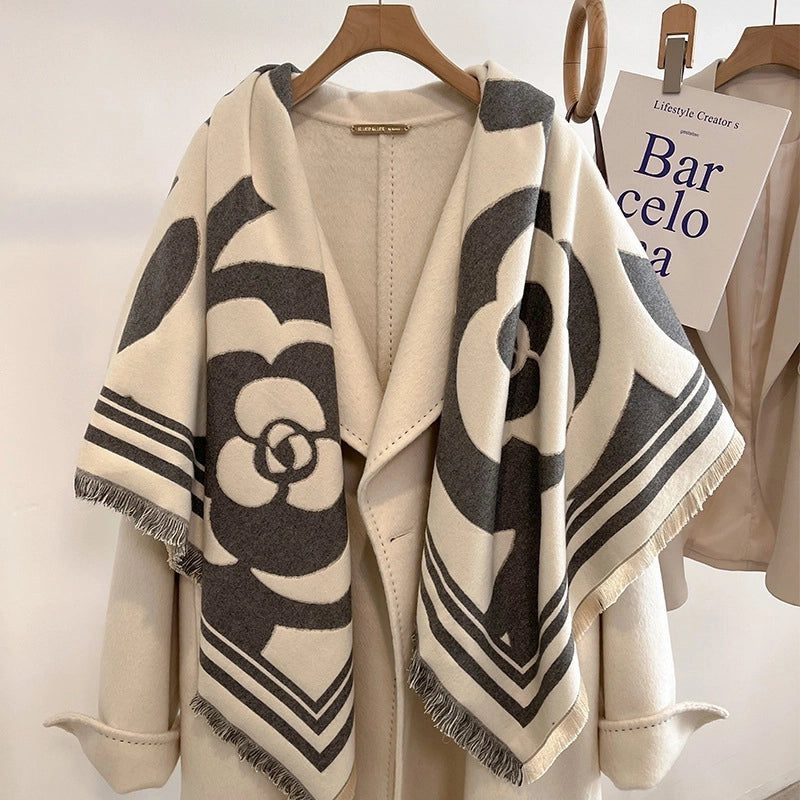 Women's Lady Geometric Imitation Cashmere Shawl