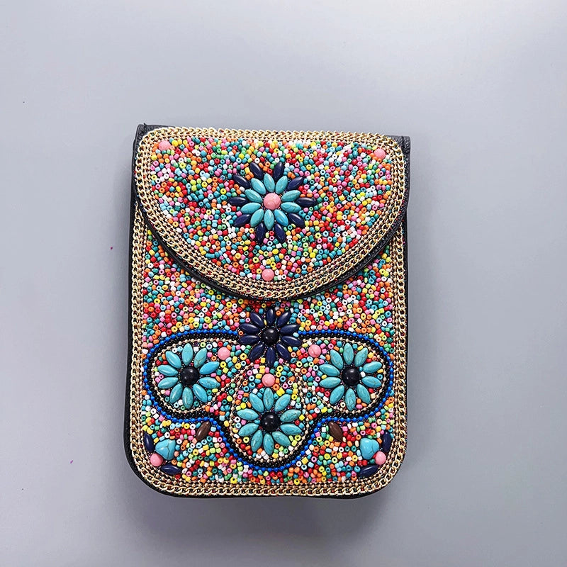 Women's Pu Leather Flower Vintage Style Classic Style Square Magnetic Buckle Phone Wallets