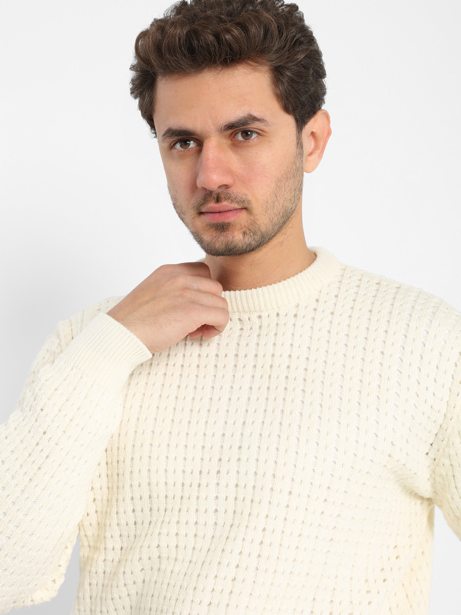 Casual Perforated Pullover