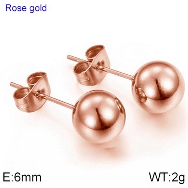 Geometric Titanium Steel No Inlaid 18K Gold Plated Earrings Ear Studs