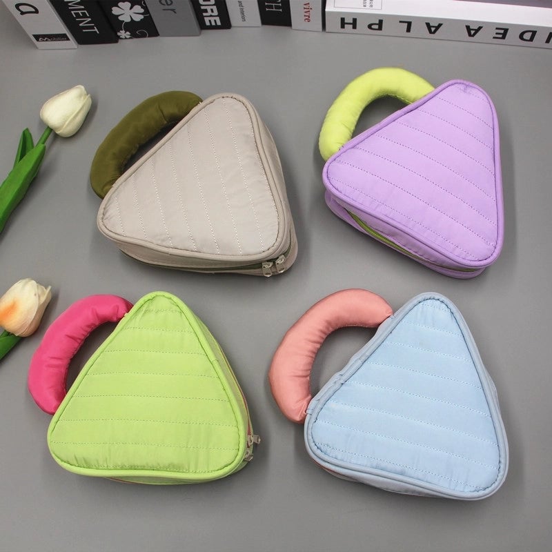 Women's Medium Nylon Solid Color Basic Classic Style Square Zipper Cosmetic Bag