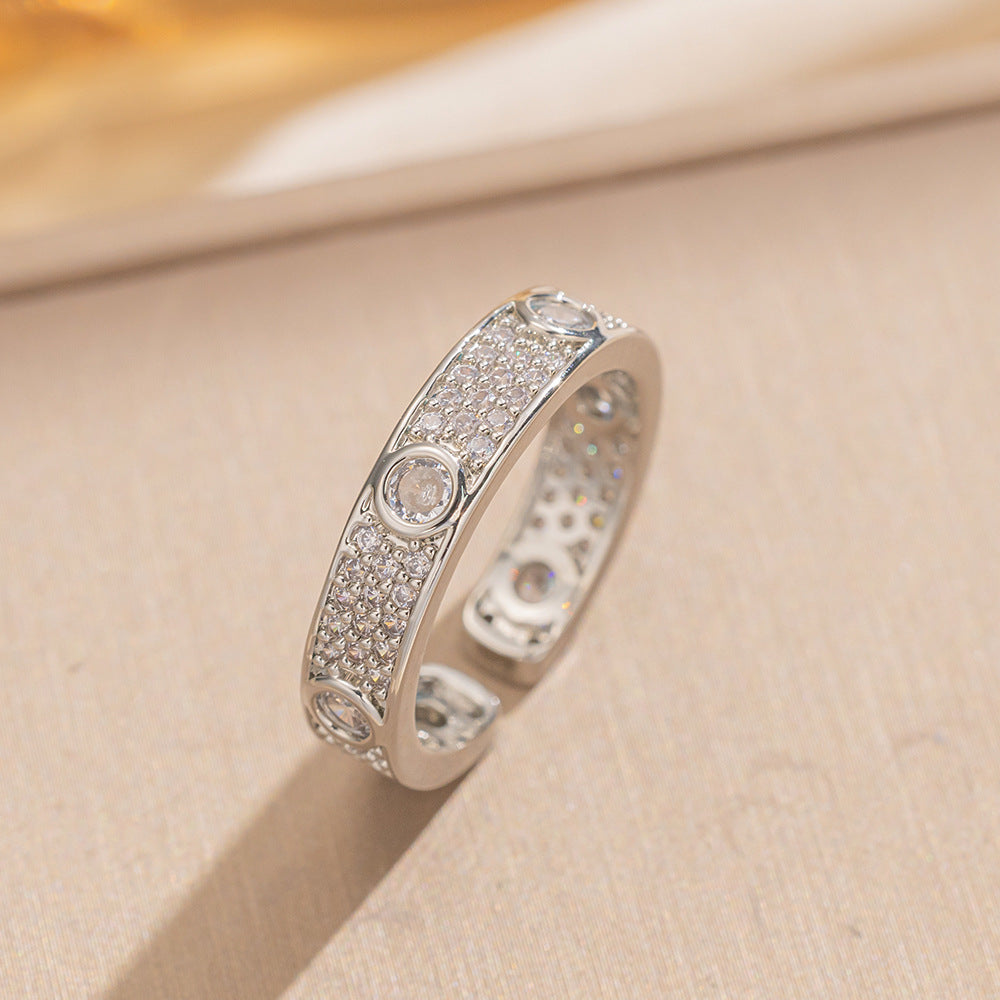 Round Diamond Full Inlaid Zircon Bracelet Women'S Round Bracelet Hot Sale