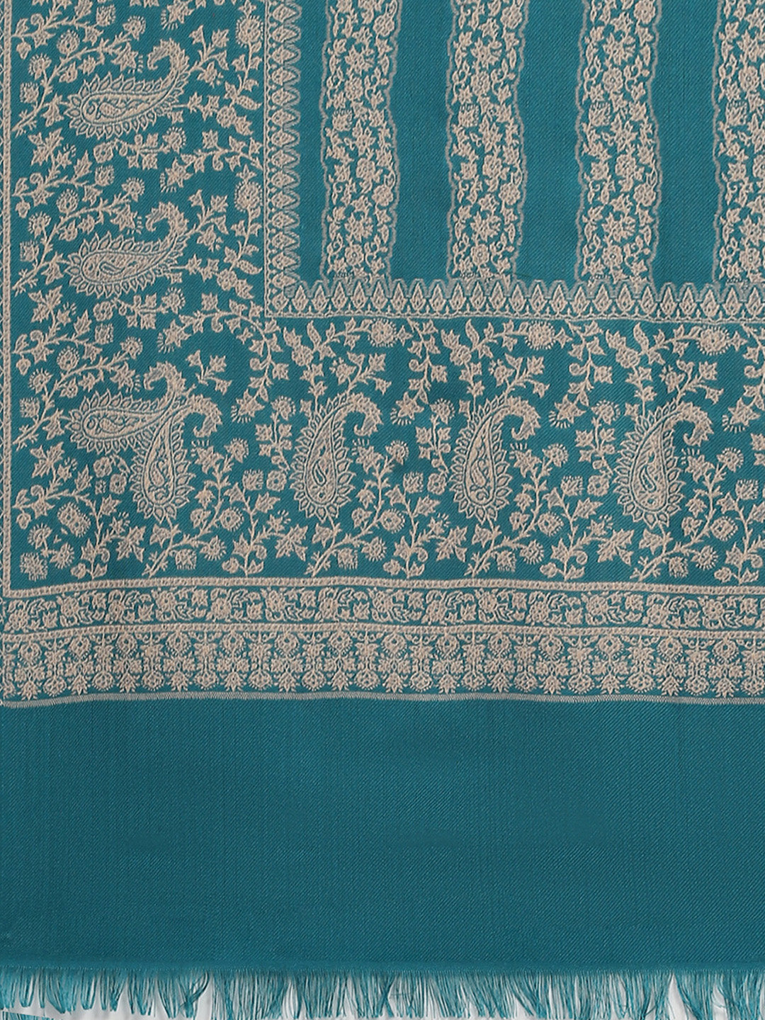 Women Turquoise Blue Self Design Shawl