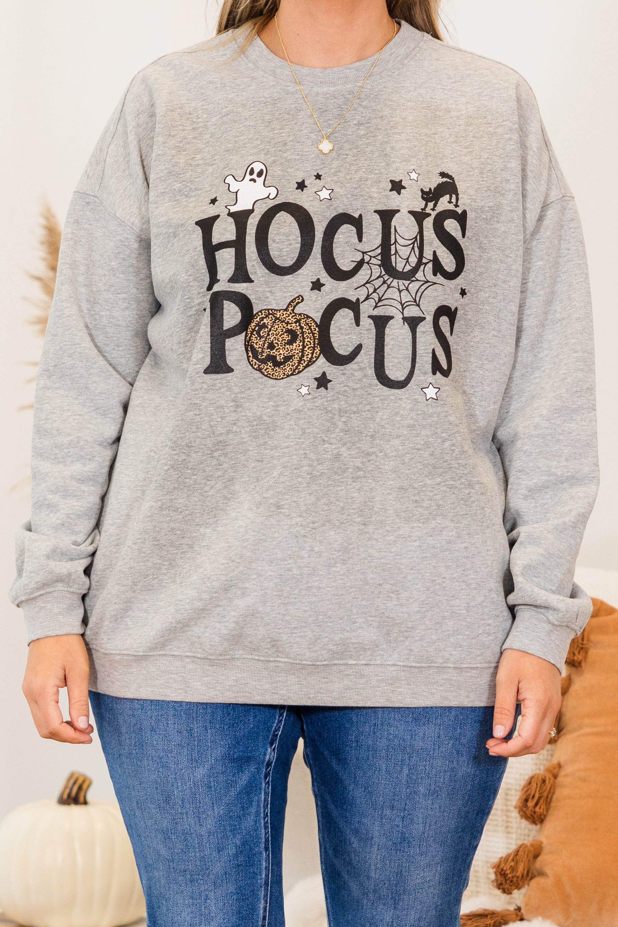 Hocus Pocus Pullover. Heather Gray