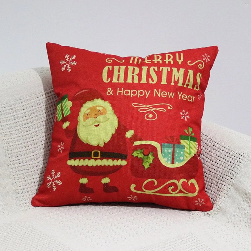 Christmas Fashion Santa Claus Owl Snowman Linen Pillow Case