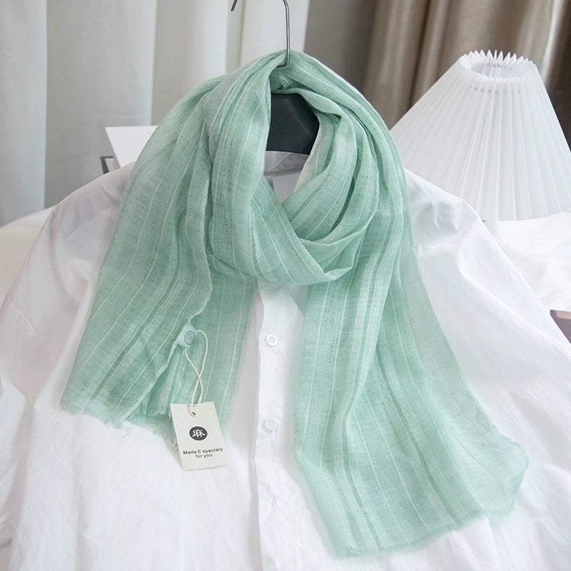 Women's Minimalist Solid Color Cotton And Linen Scarf