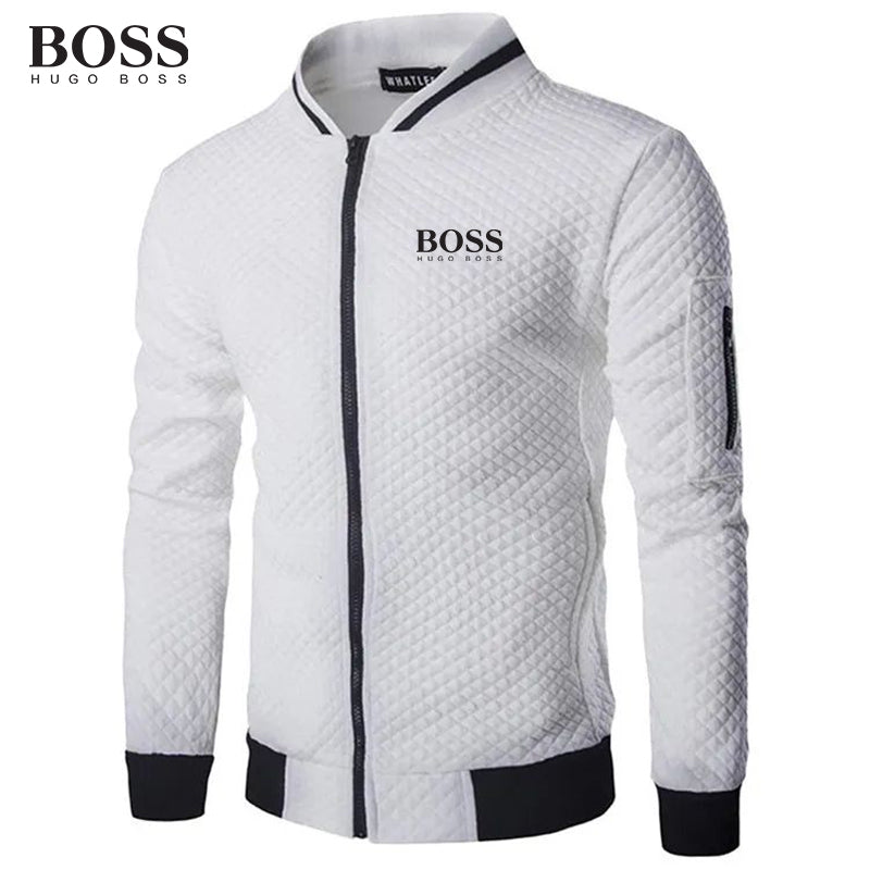 BOSS Men-s Casual Jacket Coat With Stand-up Collar