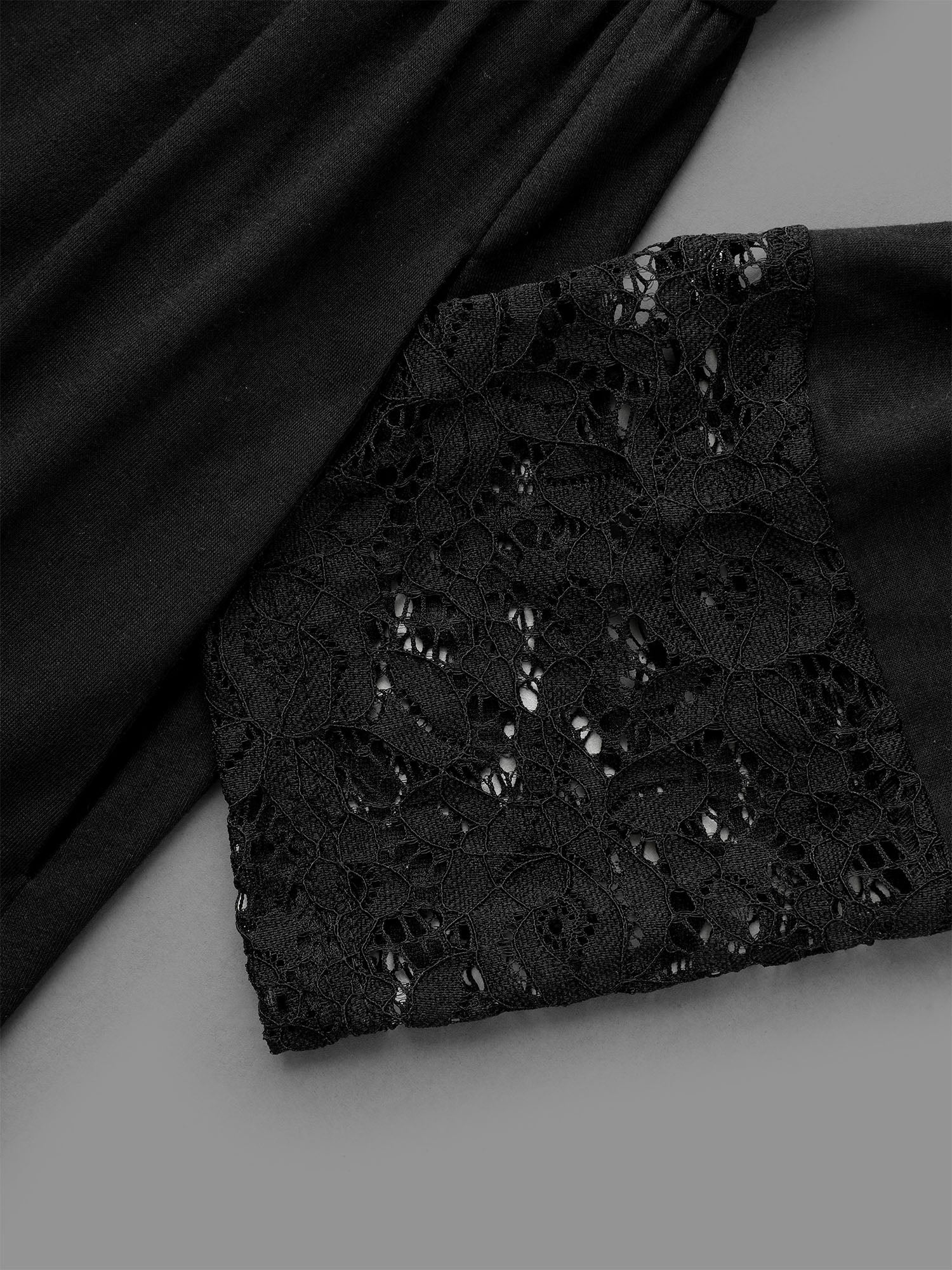 Lace Trim Stitch Button Detail Dress