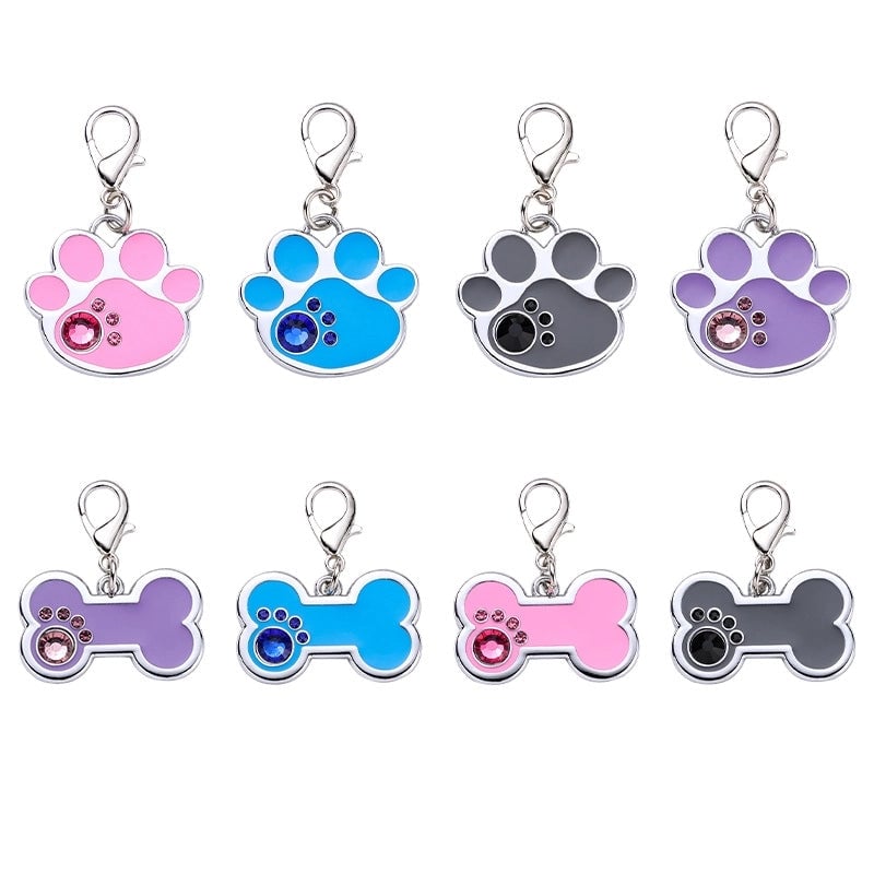 Modern Style Alloy Paw Print Pet Accessories Nameplate