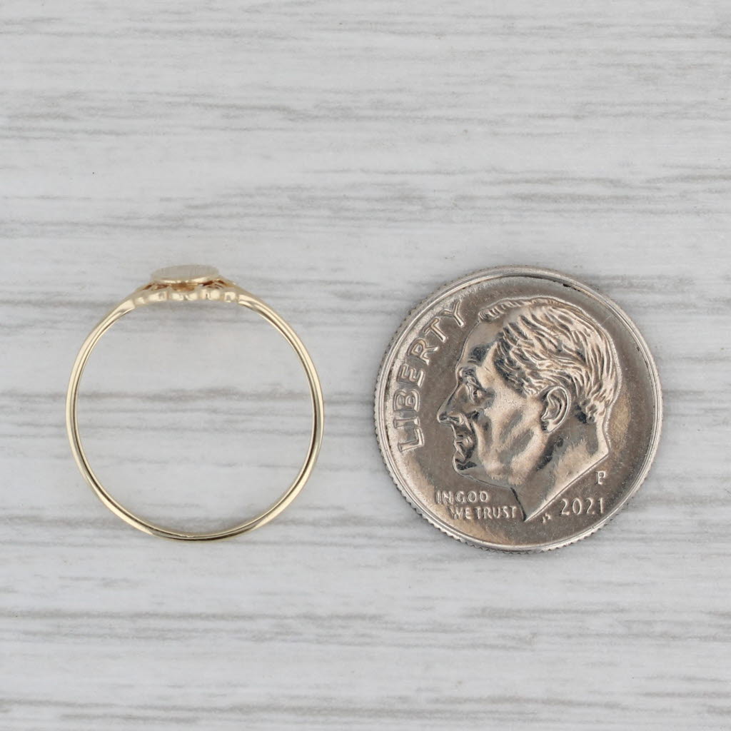 Vintage Engravable Signet Ring 10k Yellow Gold Small Size 4