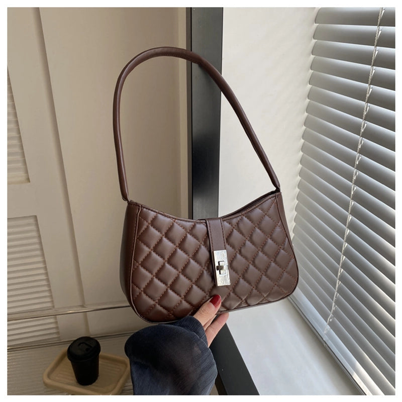 Women's Small Pu Leather Solid Color Streetwear Square Zipper Shoulder Bag
