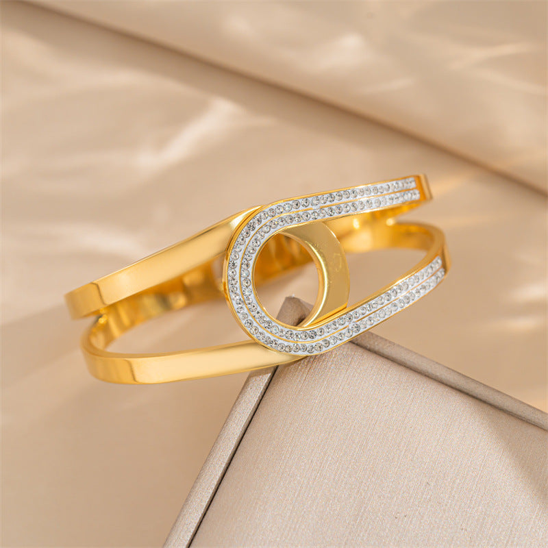Titanium Steel Bracelet Female Open Gold-Plated Niche Exquisite 2024