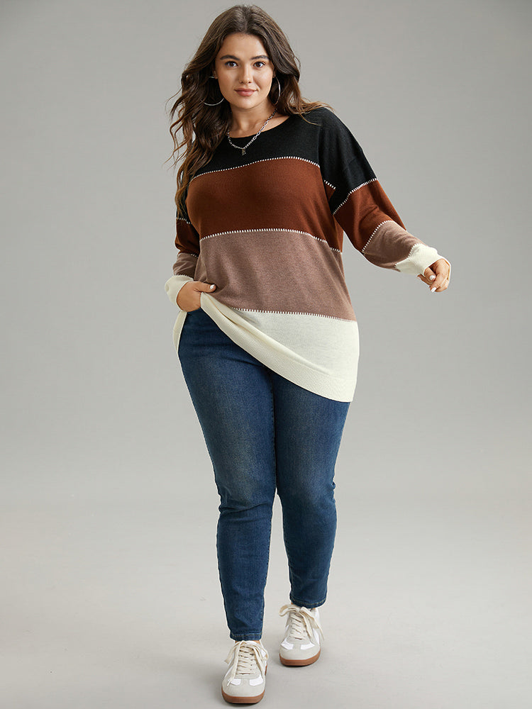 Supersoft Essentials Colorblock Contrast Round Neck Pullover