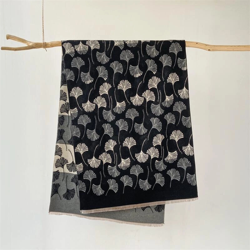 Women's  Sweet Ginkgo Leaf Imitation Cashmere Scarf