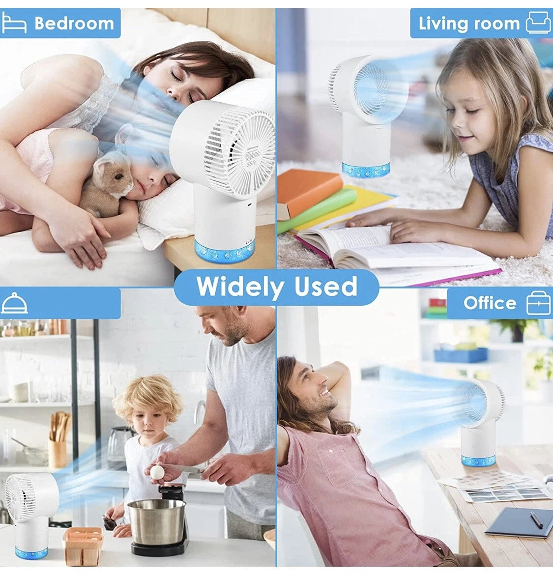 RECHARGEABLE COOLING FAN WITH 3-SPEED MODES