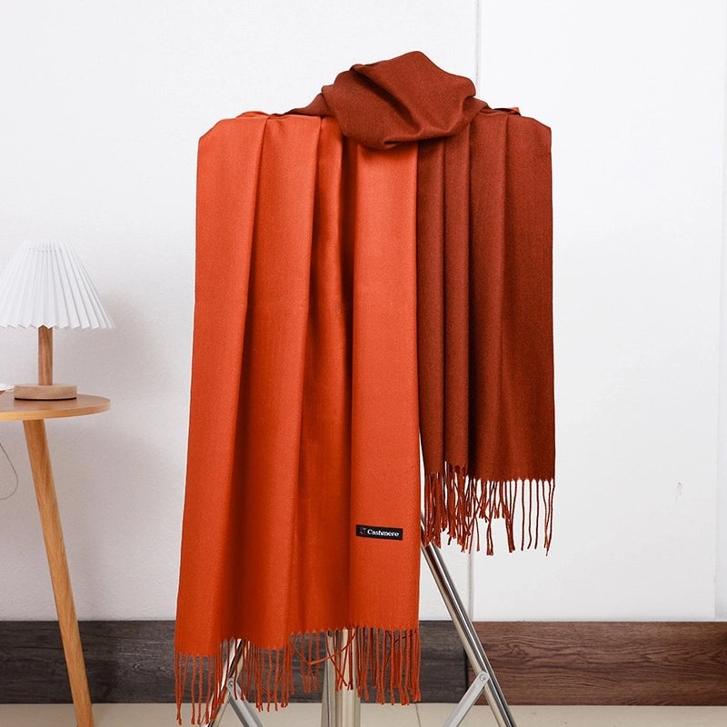 Double-sided Scarf Women's Winter Tassel Cashmere Scarf Autumn And Winter Version New Wool Men's Scarf