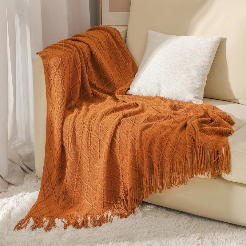 Elegant Solid Color Polyacrylonitrile Fiber (Acrylic) Blanket
