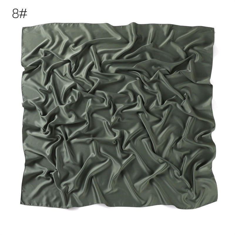 Women's Minimalist Solid Color Satin Silk Scarf