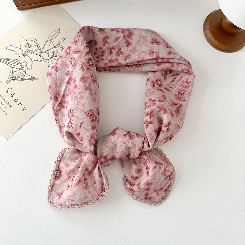 Women's Elegant Sweet Printing Cotton And Linen Silk Scarf