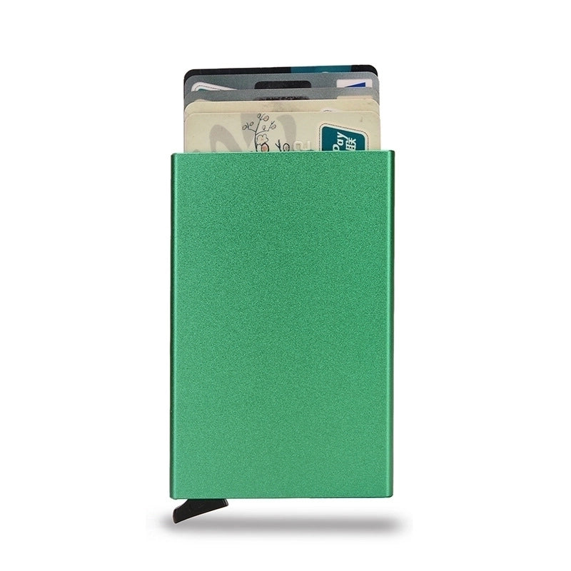 Unisex Solid Color Alloy Plastic Open Card Holders