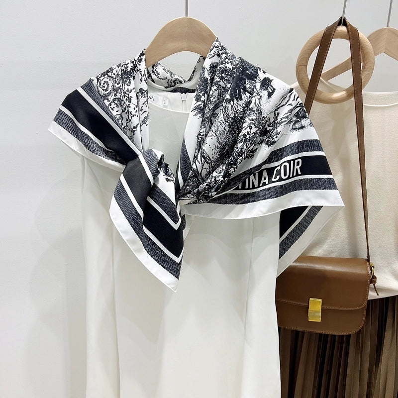 Women's Casual Vacation Polka Dots Silk Polyester Satin Printing And Dyeing Printing Dyeing Silk Scarf