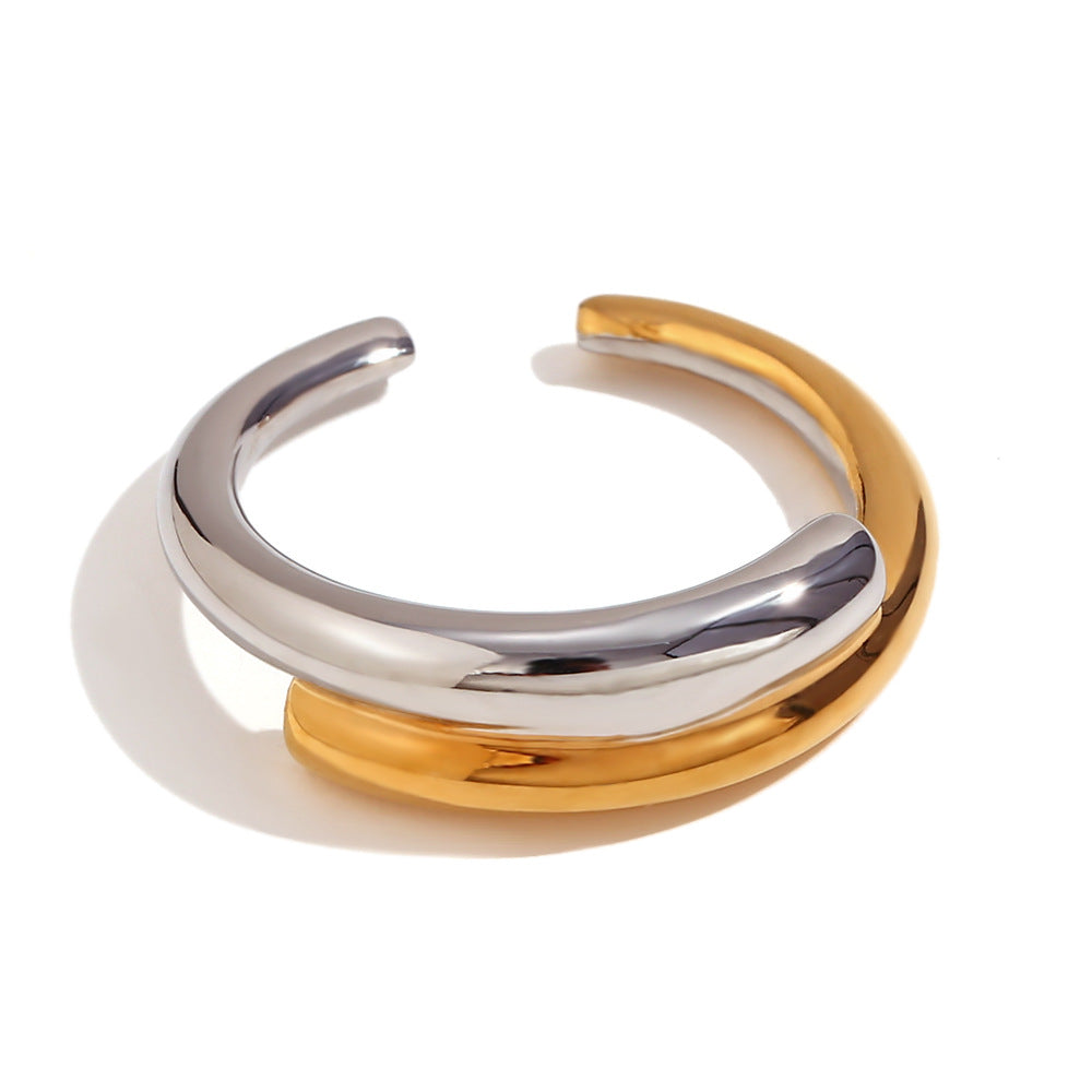 Minimalist Circle Stainless Steel 18K Gold Plated Bangles