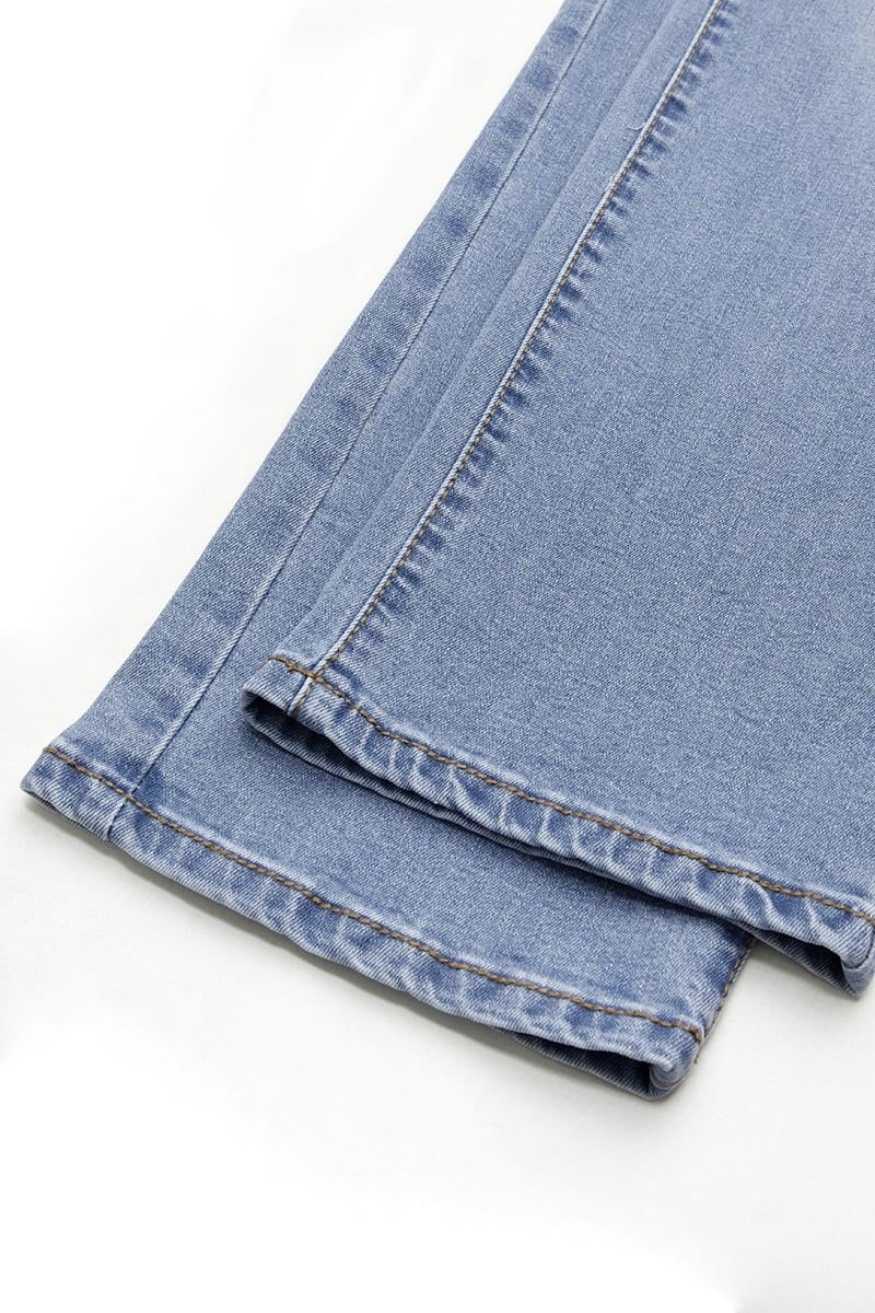 Final Sale!!⚡6 Packs for $24.86⚡ - Wash Double Button Flap Pocket Mid Waist Straight Leg Jeans