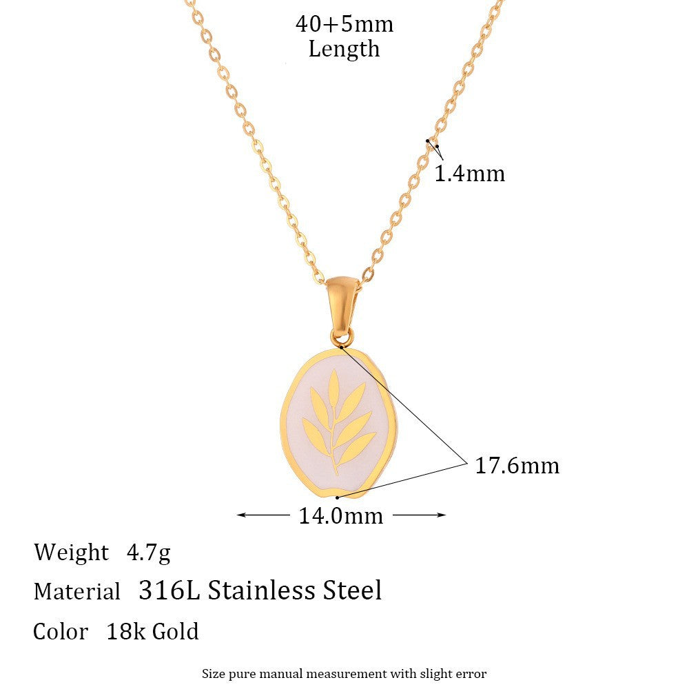 Fashion Quadrilateral Geometric Stainless Steel 18K Gold Plated Necklaces