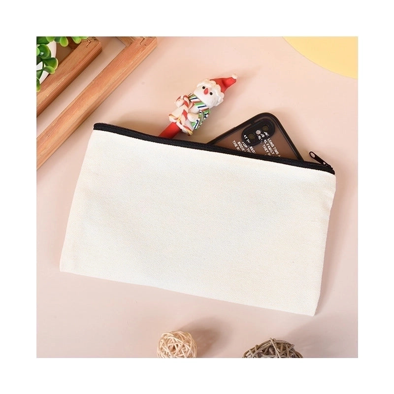 10 Pieces In Stock Blank Canvas Zipper Bag Canvas Cosmetic Bag Zipper Pencil Bag Canvas Bag Custom