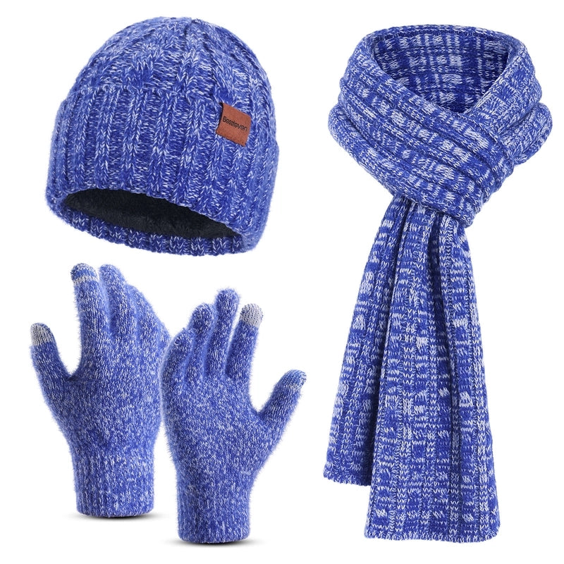 Women's Classic Style Solid Color Water Ripples Beanie Hat
