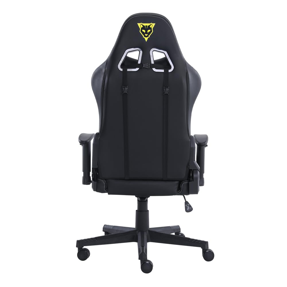 OCELOT GAMING Silla Gamer OGS-01, Base de plástico con descansa Brazos Ajustables y un ángulo de inclinación máxima de 155°, Incluye cojín Lumbar y Cervical - Soporta hasta 150Kg