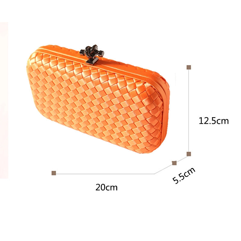 Red Rose Red Green Polyester Solid Color Lingge Square Clutches