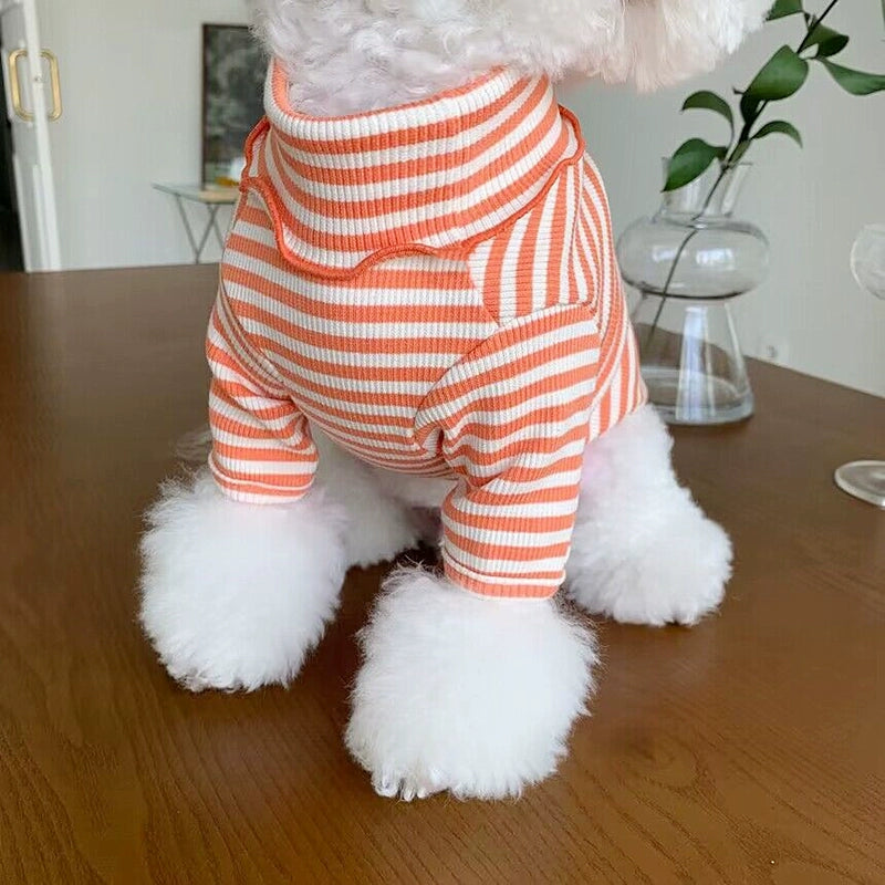 Smile Face Striped Two Legs Dog Clothes