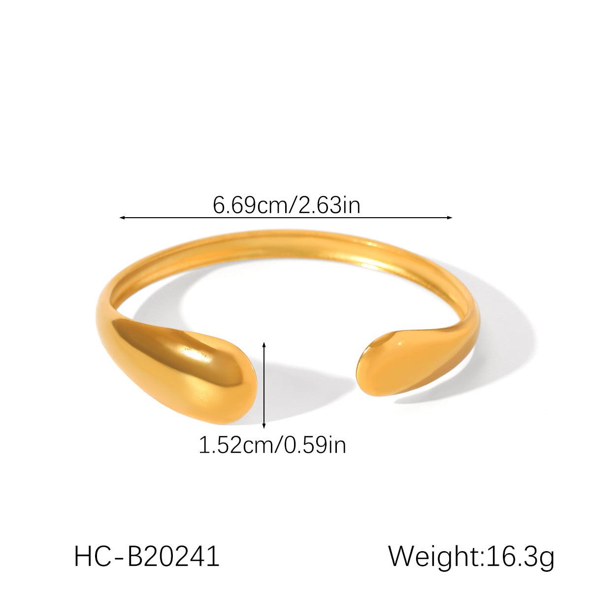 Ins Style Stainless Steel Bracelet 18K Gold-Plated Open Bracelet Titanium Steel Bracelet Female Jewelry