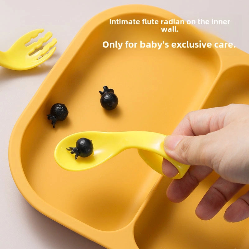 Silicone Plate Food Grade Complementary Food Sucker Bowl Square  Tableware Thickened Drop-resistant Tableware