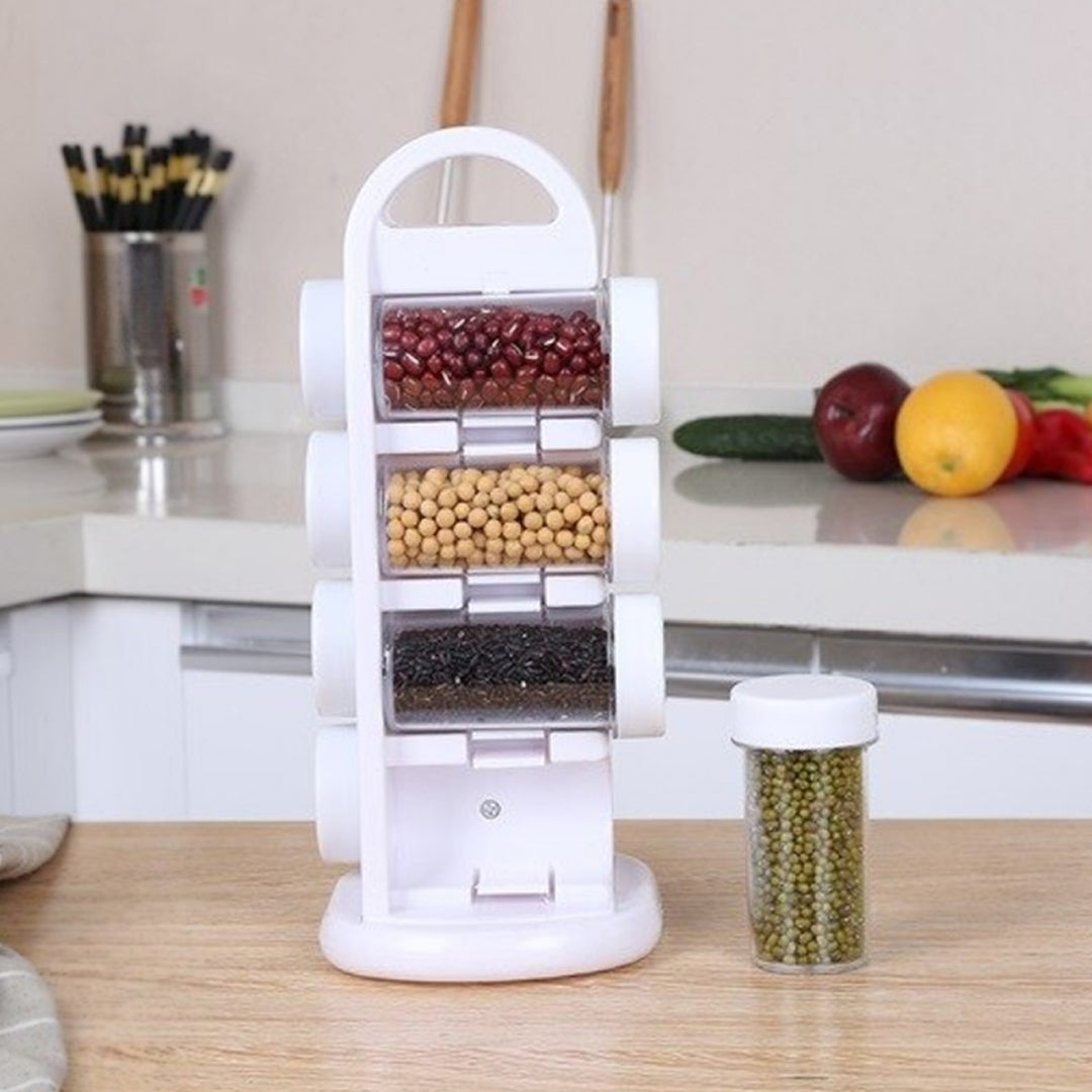 Revolving Spice Rack Organizer With Jars