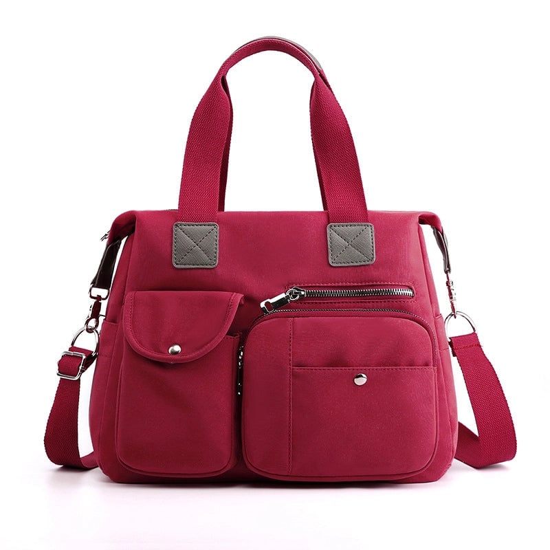 Women's Medium All Seasons Nylon Solid Color Basic Classic Style Square Zipper Shoulder Bag Handbag