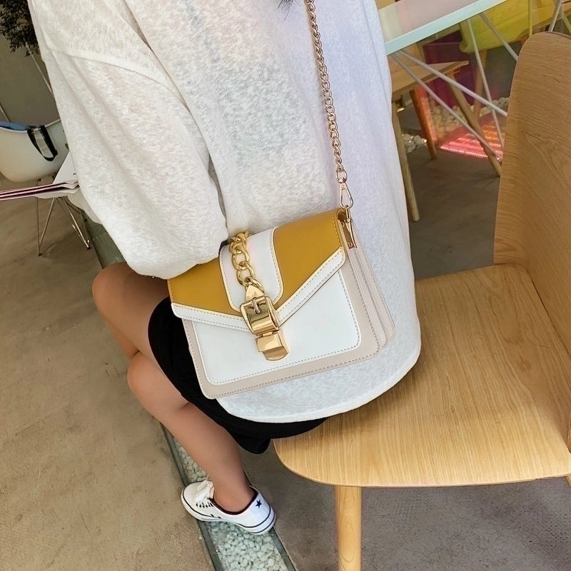 Fashion Contrast Color Broadband Messenger Bag Shoulder Bags