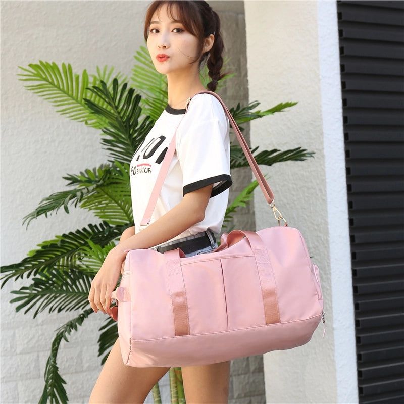 Unisex Sports Solid Color Nylon Waterproof Travel Bags