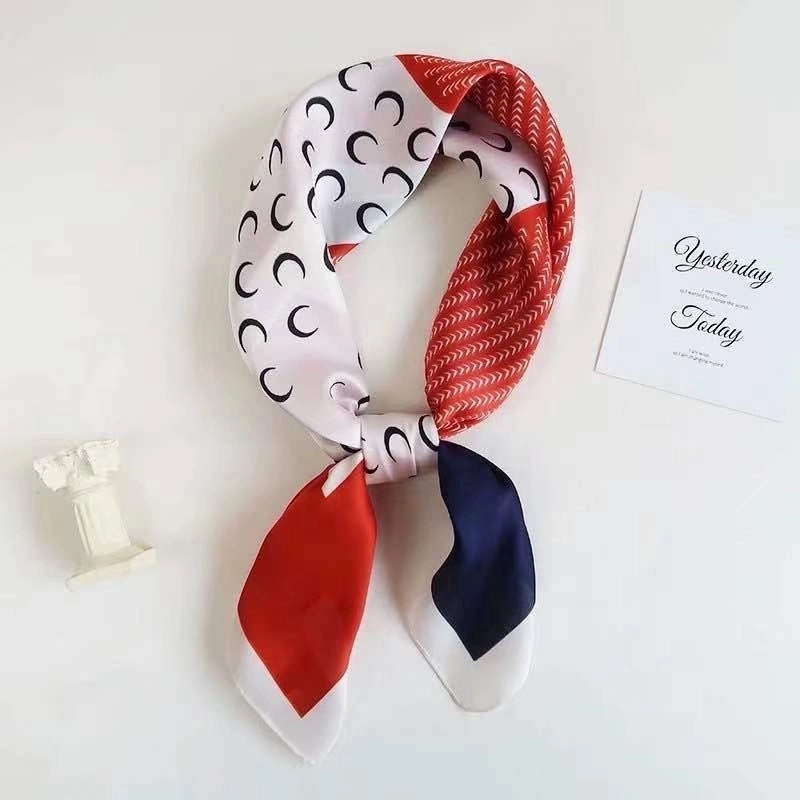 Women's Business Flower Satin Printing Silk Scarf