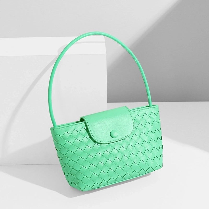 Women's Medium Pu Leather Solid Color Basic Classic Style Square Magnetic Buckle Underarm Bag