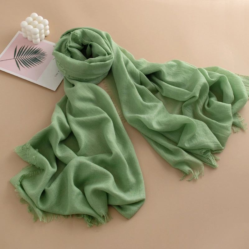 Spring And Summer New Solid Color Thin Scarf High Sense Female All-Matching Long Air Conditioning Shawl Sunscreen Scarf Scarf