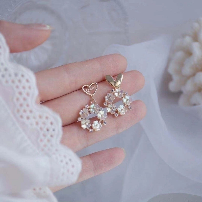 Fashion Geometric Alloy Plating Artificial Pearls Women's Earrings 1 Pair