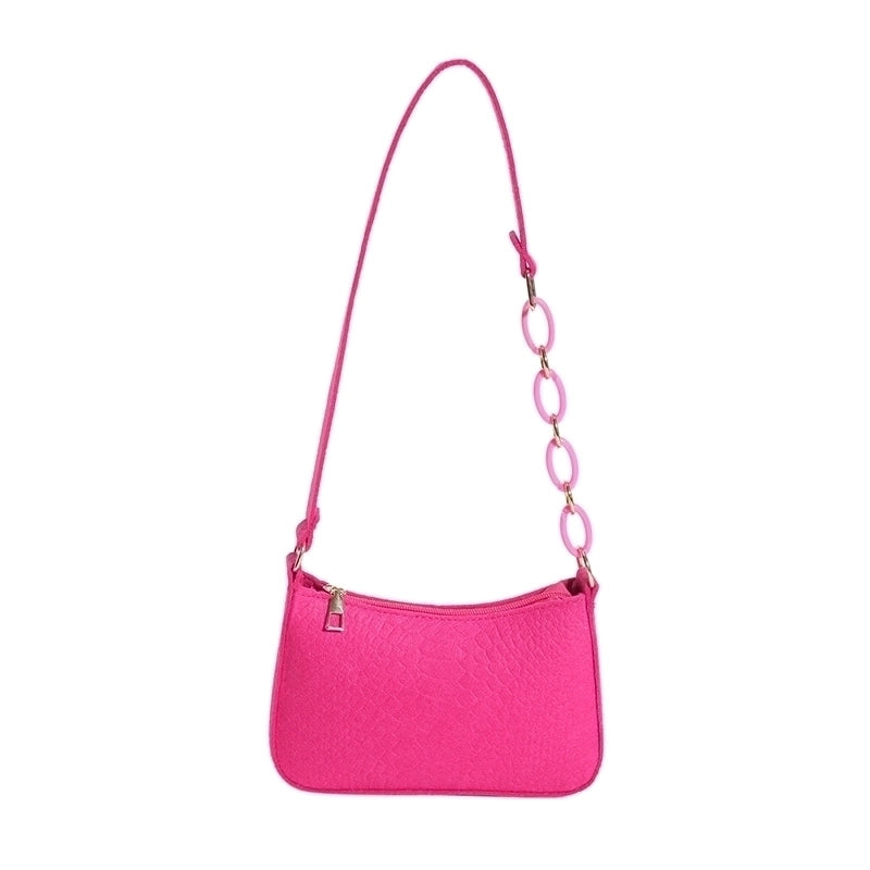 Women's All Seasons Felt Solid Color Vintage Style Square Zipper Shoulder Bag
