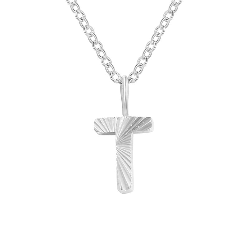 Minimalist Letter Stainless Steel Pendant Necklace In Bulk