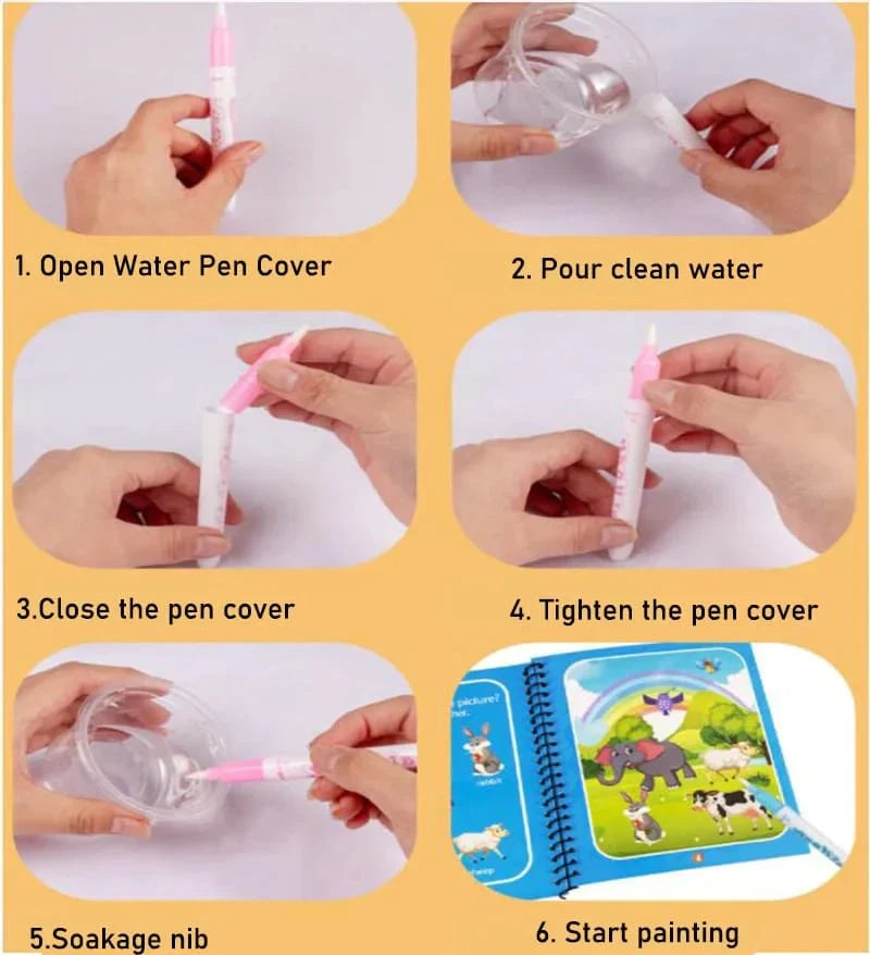 Magic Water Coloring Drawing Book