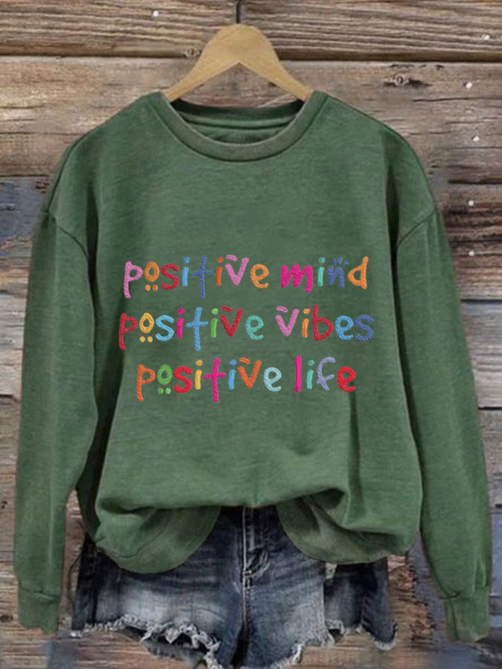 Women's Positive Vibe Mental Health Printed Sweatshirt