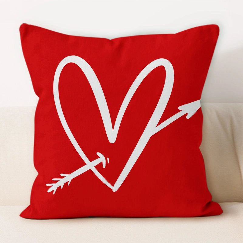 Valentine'S Day Minimalist Letter Plush Throw Pillow Pillow Cases Couch & Sofa Decor