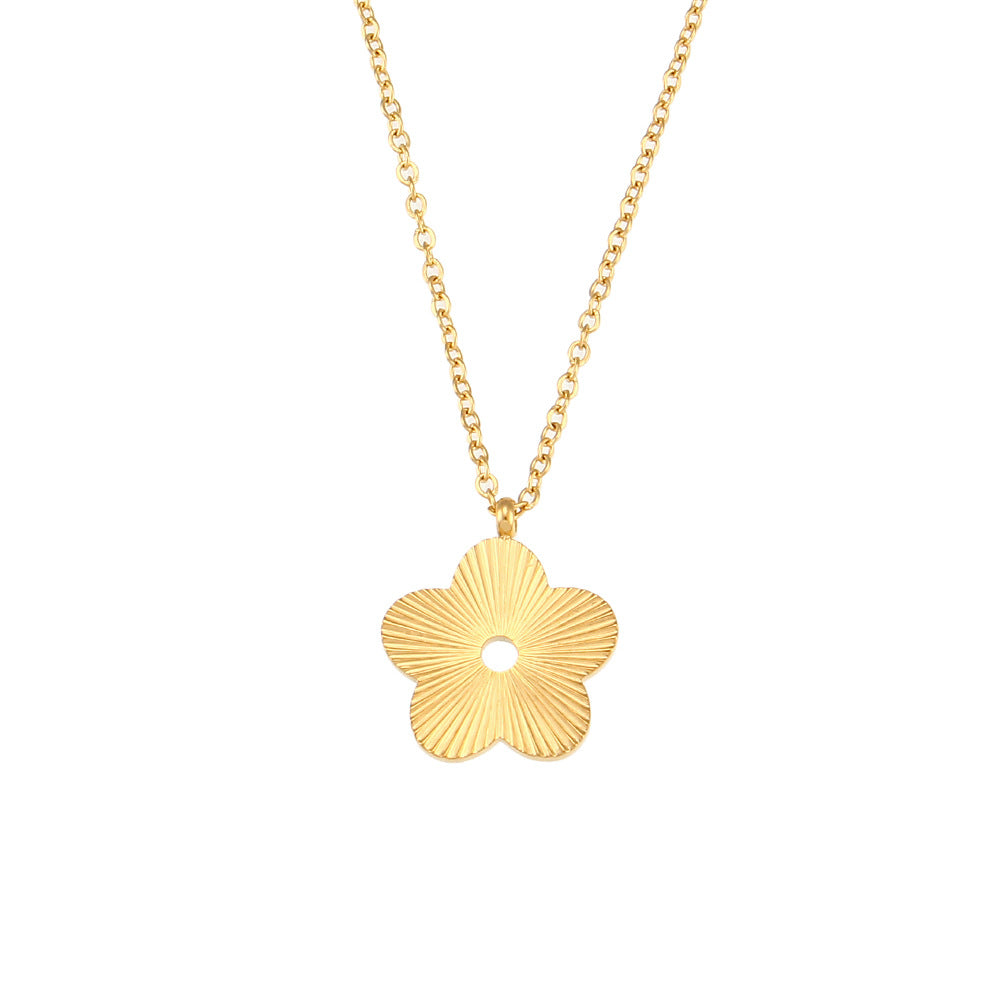 Fashion Quadrilateral Round Geometric Stainless Steel 18K Gold Plated Necklaces