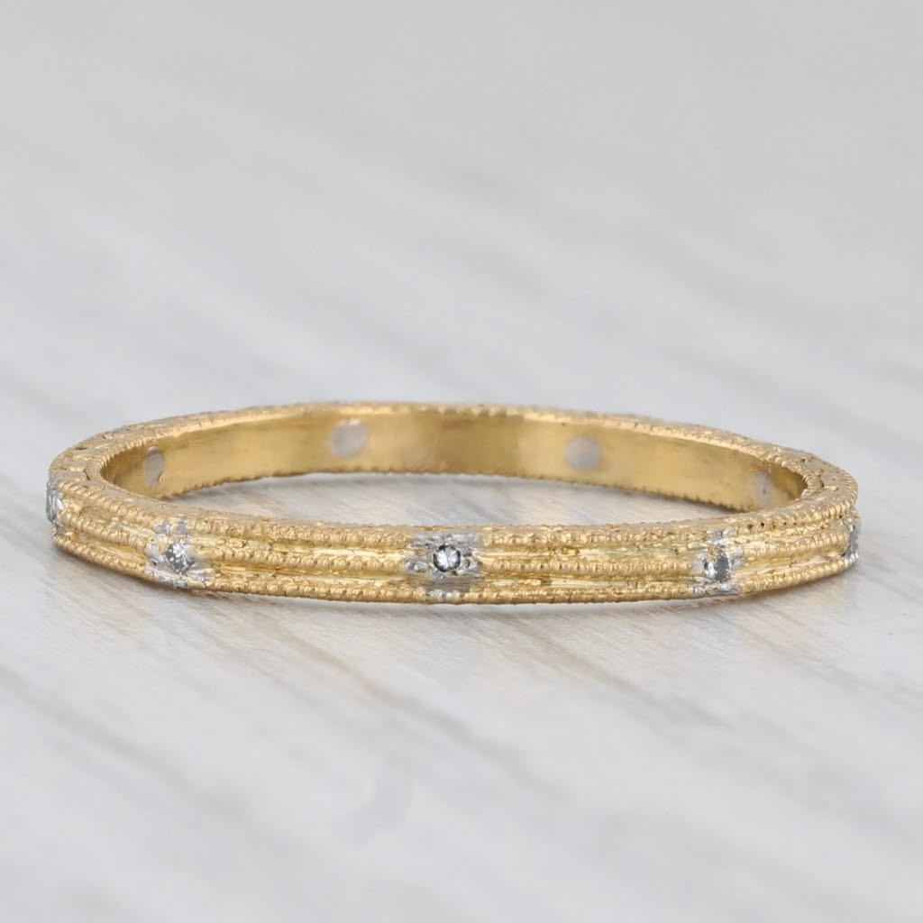 Cathy Waterman Diamond Eternity Band Platinum 22k Gold Size 6.75 Wedding Ring